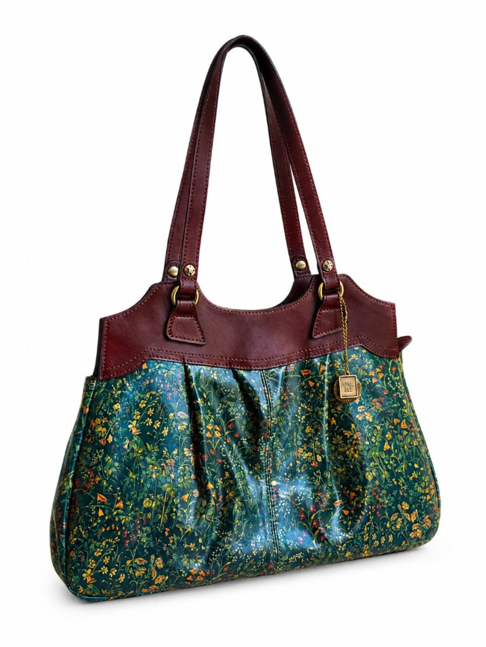 NWT Patricia Nash Napoli Leather Floral Satchel Shoulder Bag